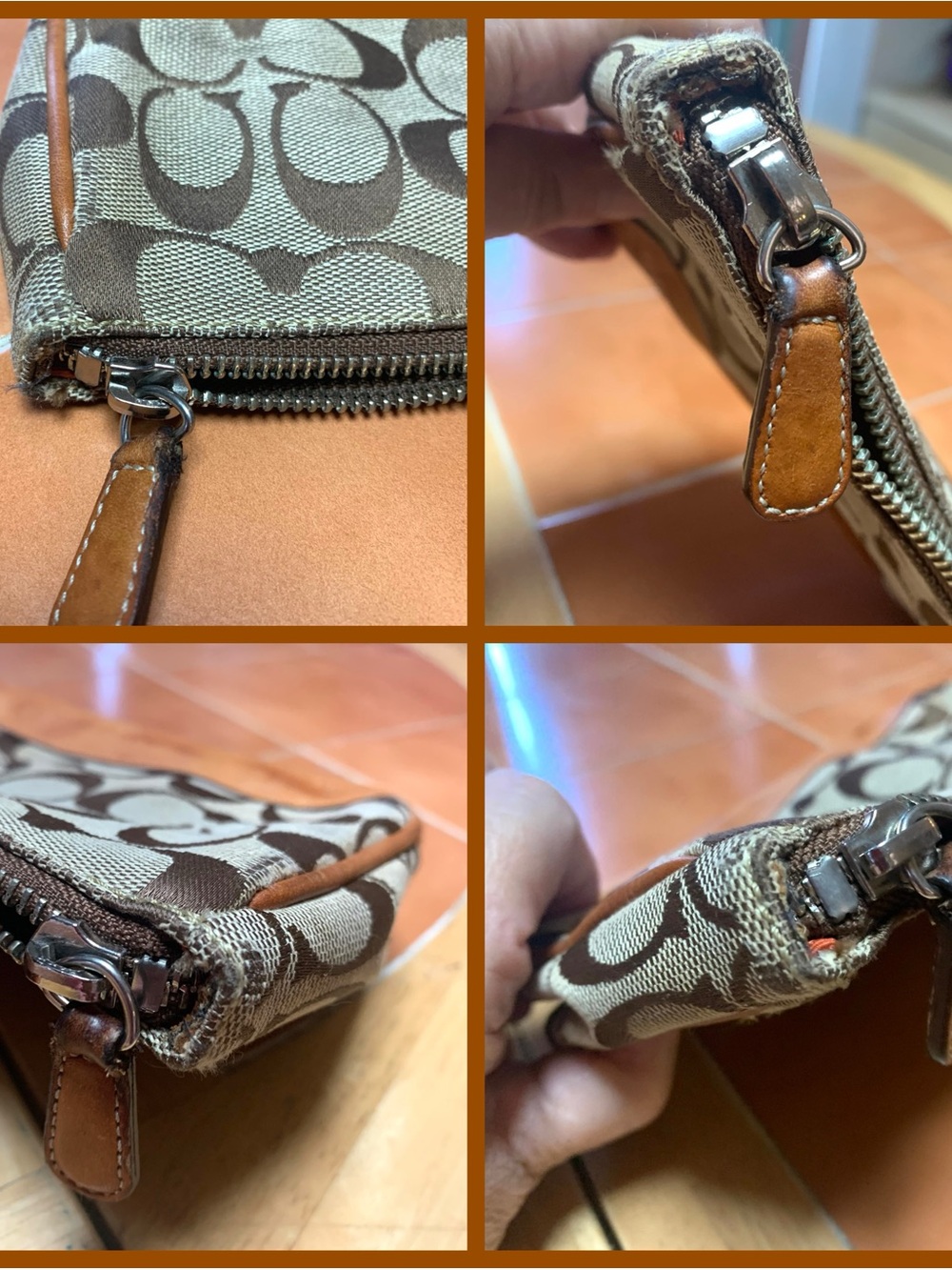 COACH Vintage Y2K Khaki/Tan Signature Demi Bag Wristlet Only (READ) Purse #6094 - Picture 16 of 16